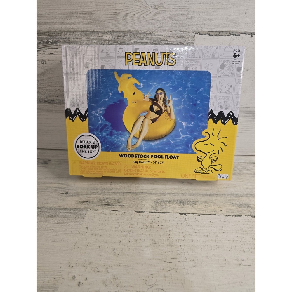 Peanuts Woodstock Inflatable Pool Float Yellow Ring 37x34x27 RMS 9192905 NEW
